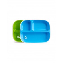Pack 2 platos con compartimentos Splash Azul/Verde - Munchkin