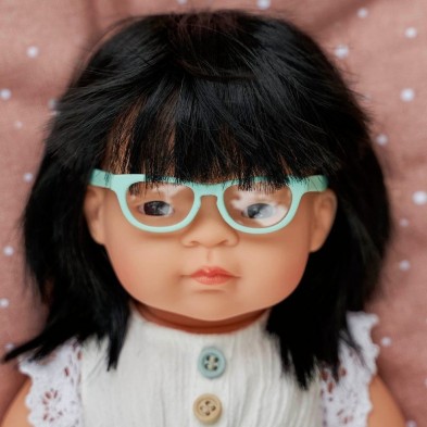 Muñeca BB asiática con gafas - 38 cm - MINILAND
