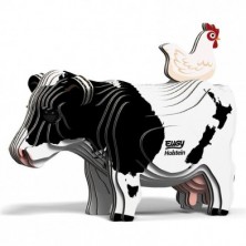 Figura 3D de cartón - Vaca Holstein - EUGY