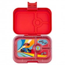 YUMBOX PANINO ROAR RED+RACE CARS 4 COMPARTIMENTOS